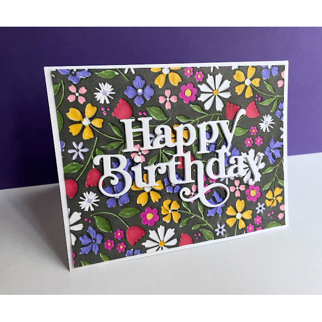 Simon Says Embossing Folder Floating Flowers sf393 Be Bold Birthday Card | color-code:ALT09