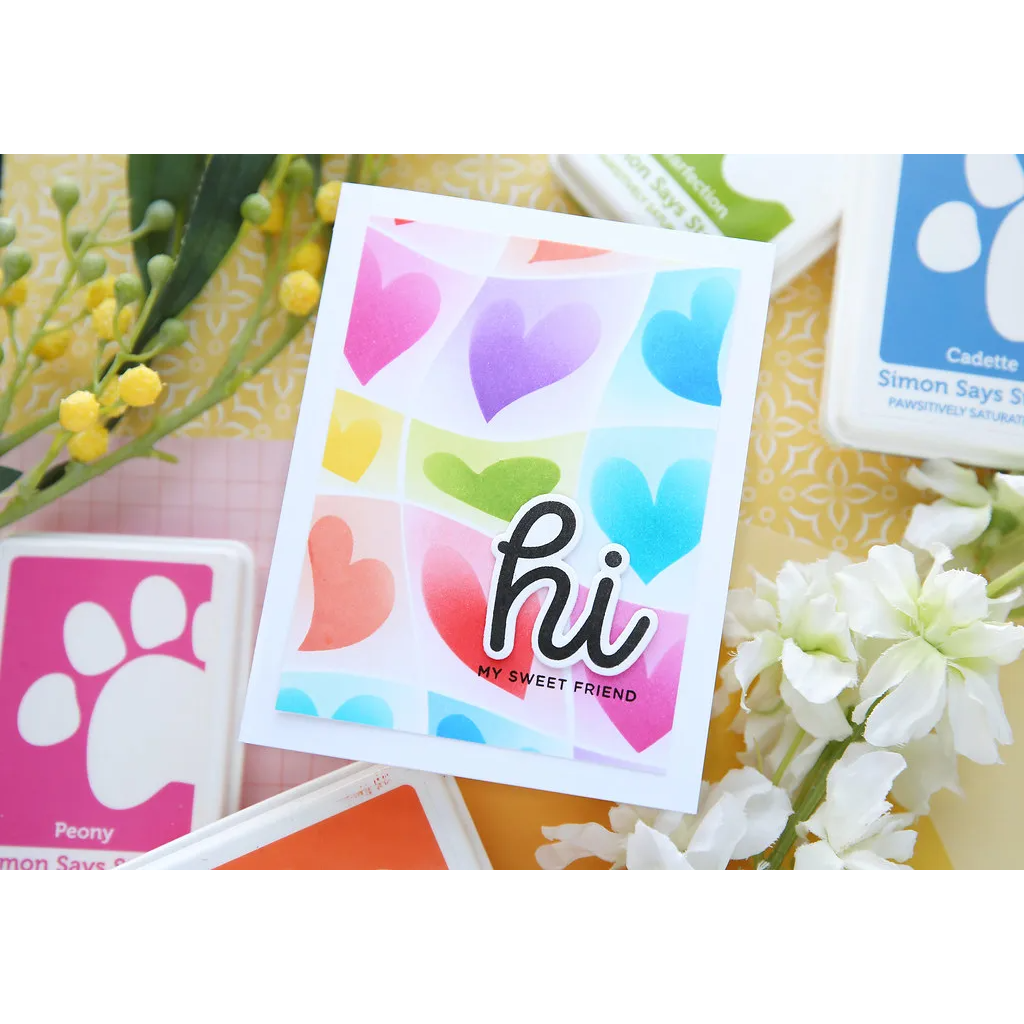 Simon Says Stamp! RESERVE CZ Design Stamps and Dies HI THERE GREETINGS set600ht Kisses | color-code:ALT01