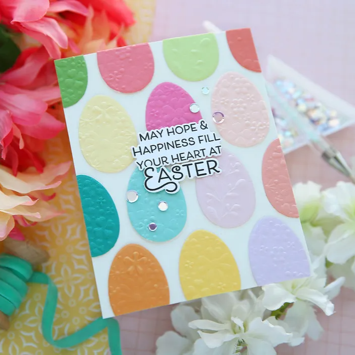 Simon Says Stamp Embossing Folder and Cutting Die Floral Easter Eggs sfd517 Favorite Things Easter Card | color-code:ALT04