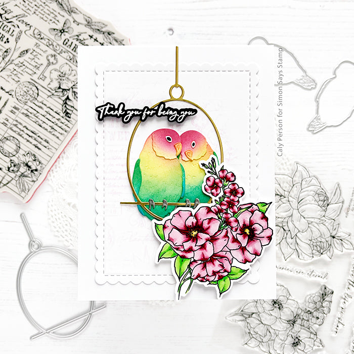 Honey Bee Lovely Layers Birds Dies hbds-lllvbd Tropical Thank You Card | color-code:ALT01