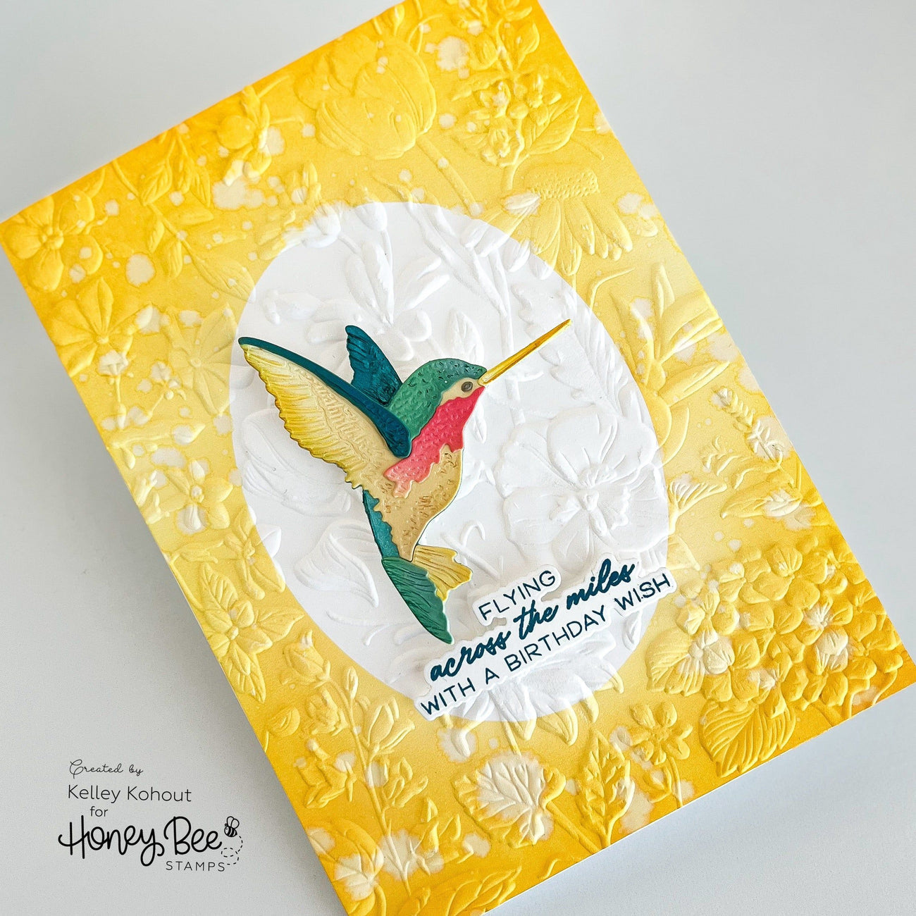 Honey Bee Lovely Layers Hummingbird Dies hbds-llhumb Birthday Wishes Card