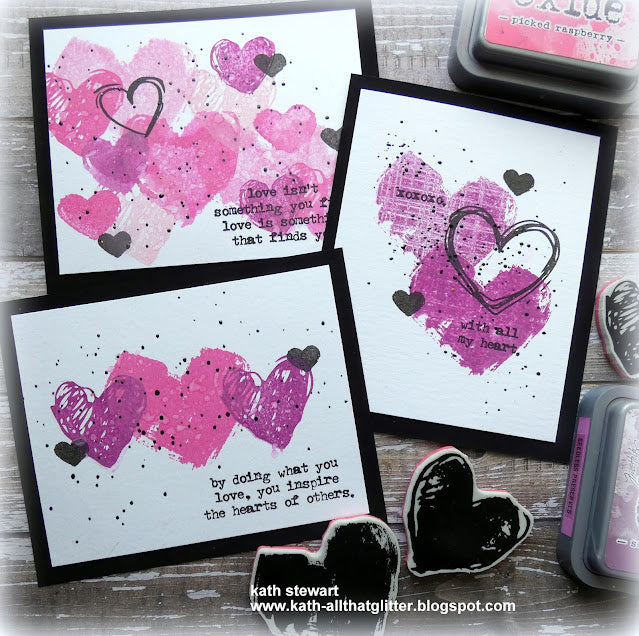 Tim Holtz Cling Rubber Stamps Love Notes cms477 pink hearts | color-code:ALT02