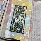 Paper Artsy Lynne Perrella Mini 09 Cling Stamp lpm09 abstract girl page