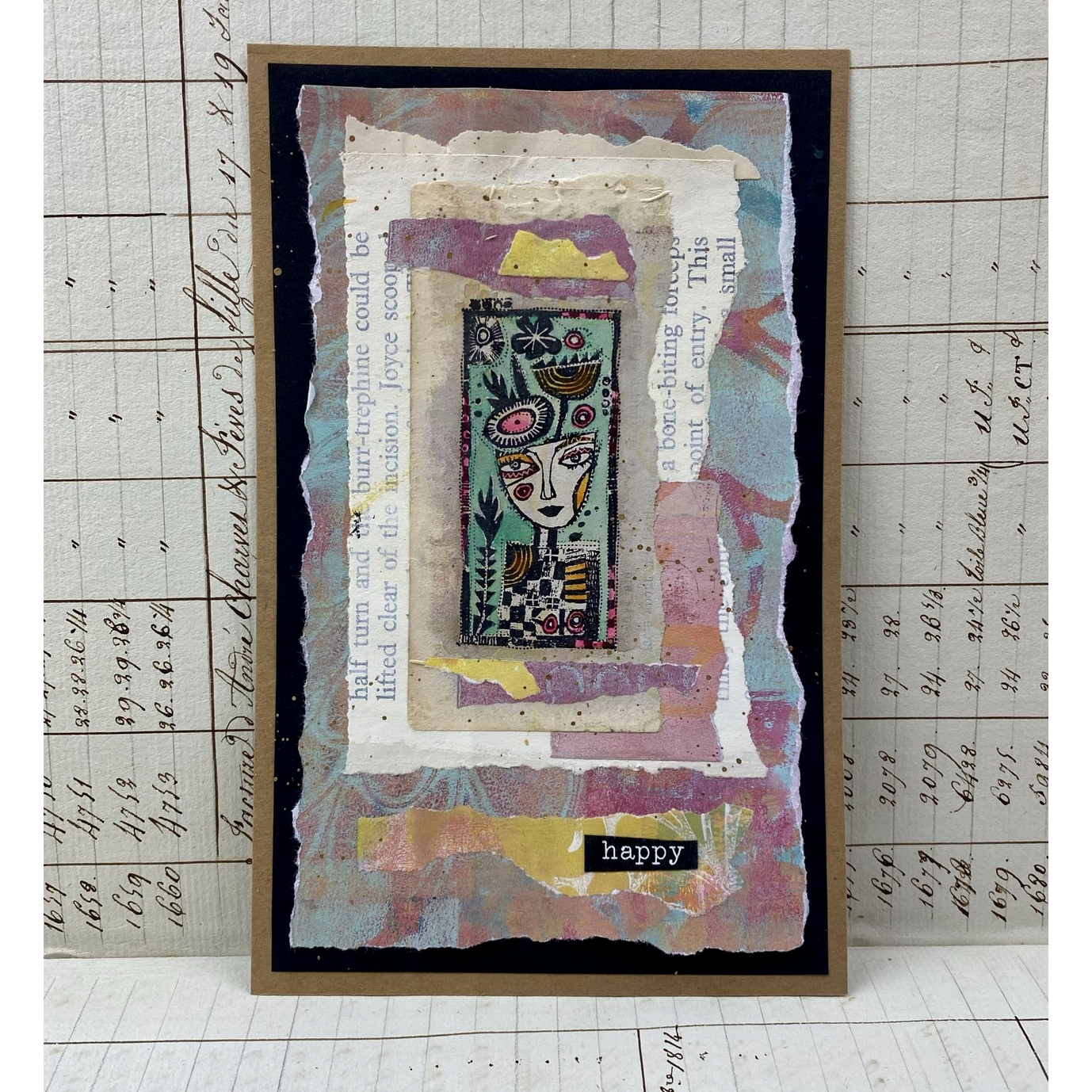 Paper Artsy Lynne Perrella Mini 09 Cling Stamp lpm09 abstract girl mixed media