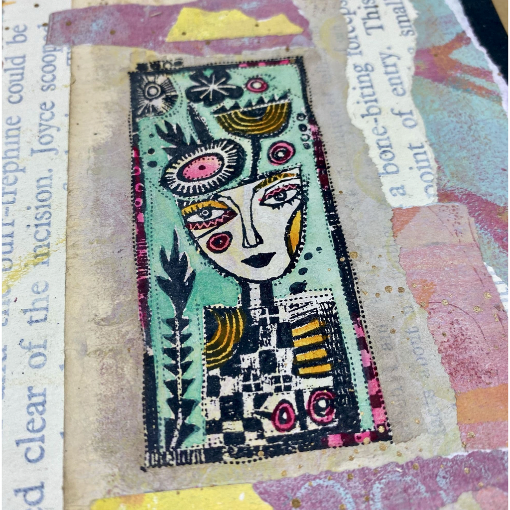 Paper Artsy Lynne Perrella Mini 09 Cling Stamp lpm09 abstract journal page