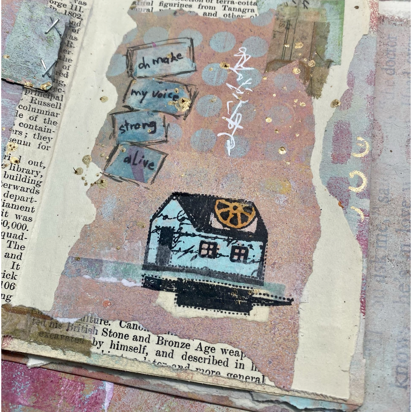 Paper Artsy Lynne Perrella Mini 14 Cling Stamp lpm14 house journal page