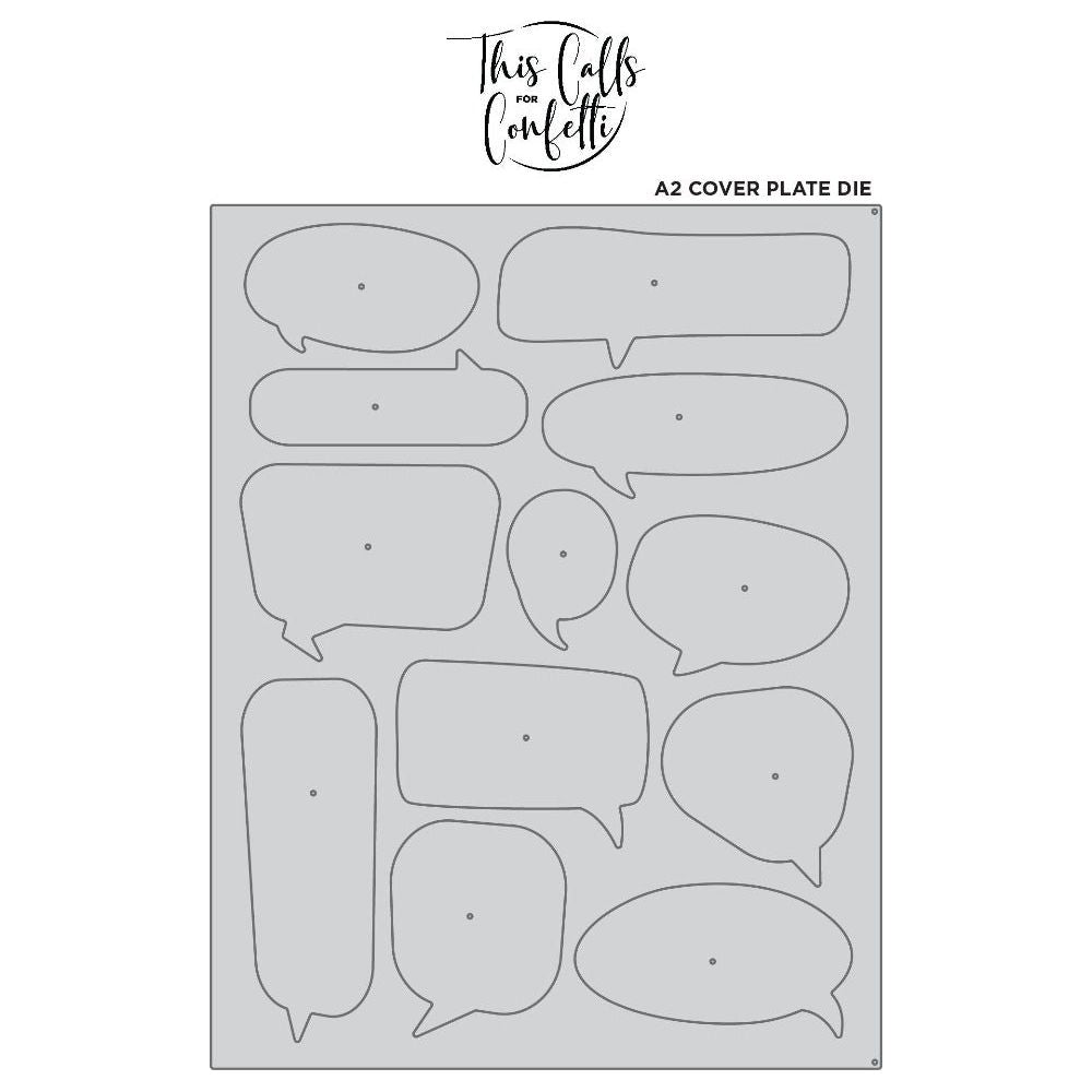 This Calls For Confetti Chatty A2 Cover Plate Die