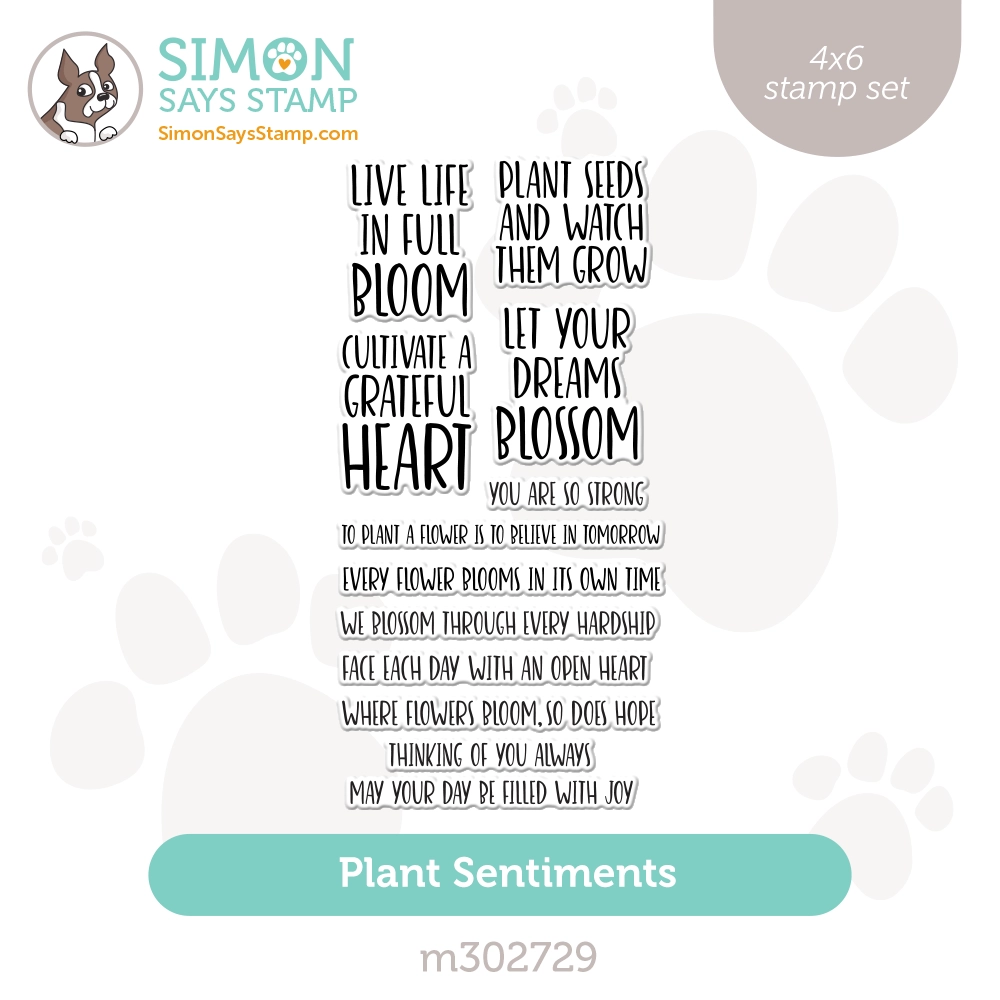 Simon Says Clear Stamps Plant Sentiments m302729 Just A Note