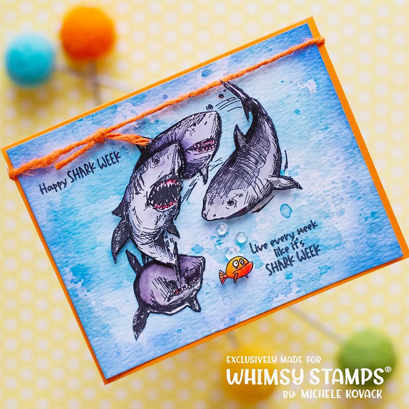 Whimsy Stamps Shark Week Clear Stamps CWSD452 Shark Week