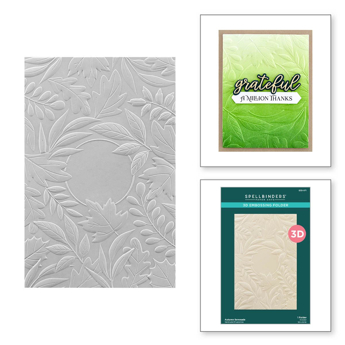 e3d-071 Spellbinders Autumn Serenade 3D Embossing Folder product image