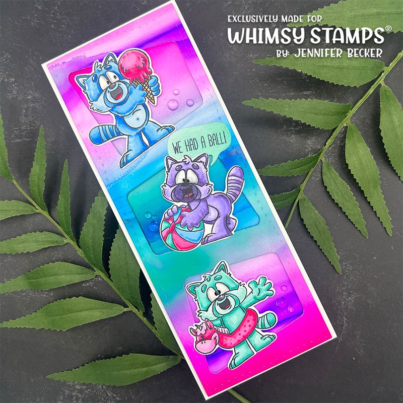 Whimsy Stamps Red Panda Fun Clear Stamps DP1116 Ball