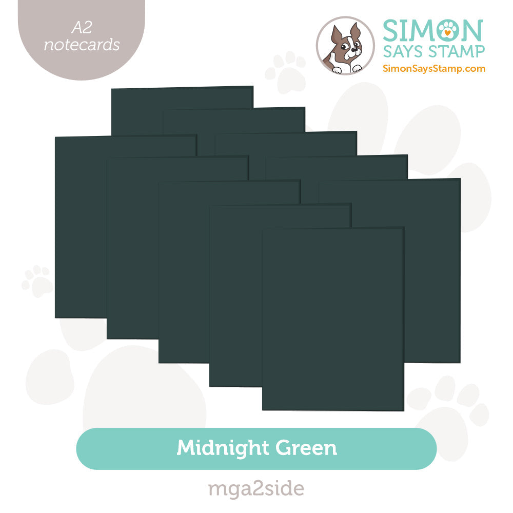 Simon Says Stamp Midnight Green A2 Side-Fold Pre-Scored Cards 100# 10 Pack mga2side DieCember