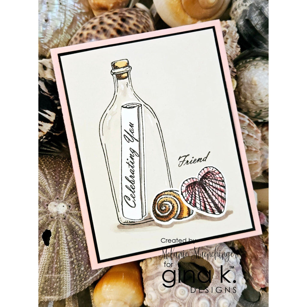 Gina K Designs Message in a Bottle Clear Stamps and Dies Bundle mmdie0426 Friend
