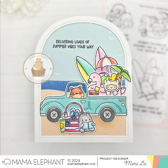 Mama Elephant Deliver Summer Vibes Clear Stamps summer vibes