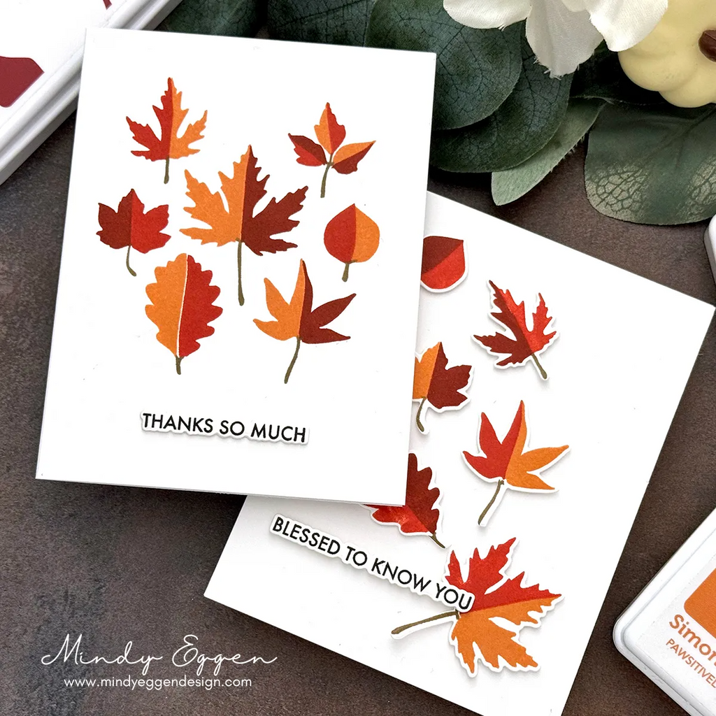 Simon Says Stamps and Dies Printmaking Leaves set1082pl Sugar and Spice Thanks Cards | color-code:ALT07