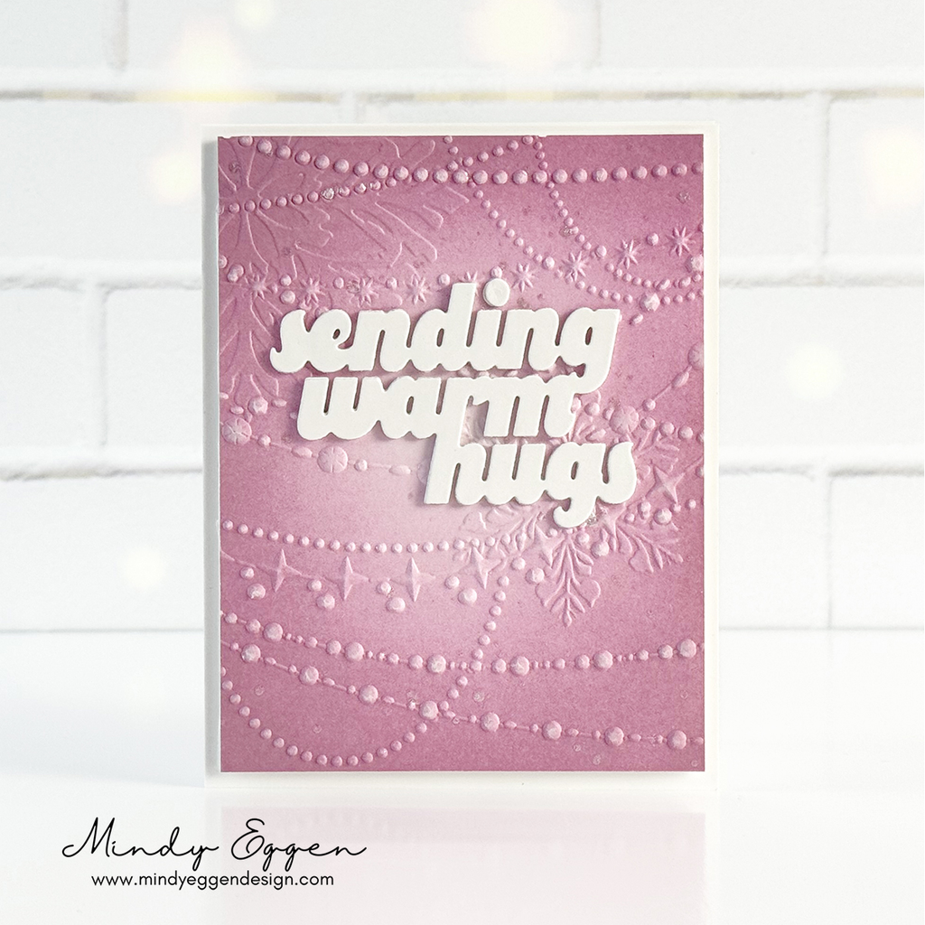 Simon Says Stamp Embossing Folder Draping Lights sf569 Hugs Card | color-code:ALT02