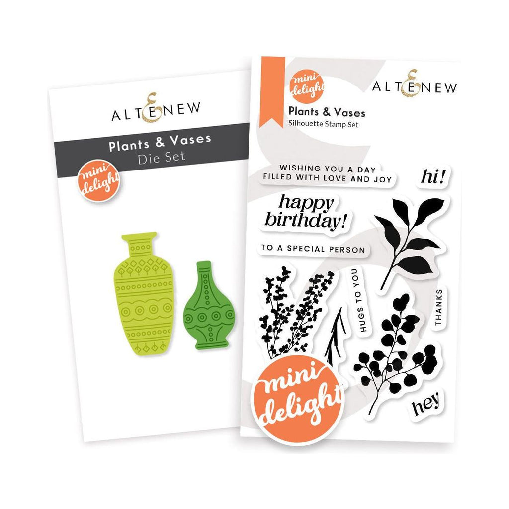 Altenew Mini Delight Plants and Vases Stamp and Die Set alt8905bn