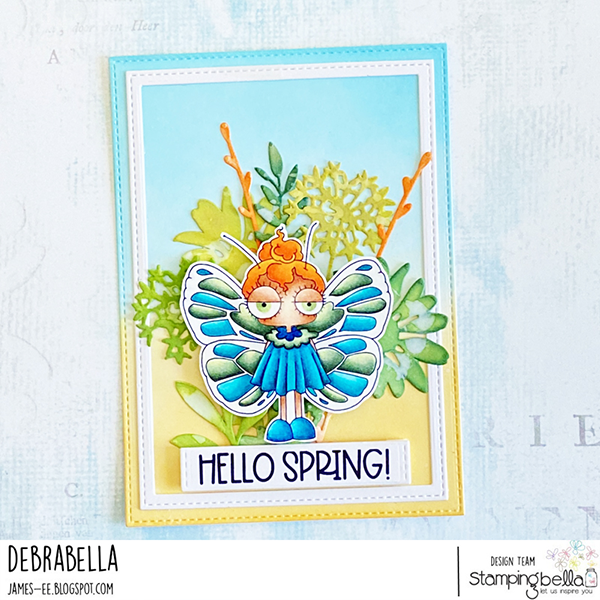 Stamping Bella Mini Oddball Butterfly Girl Cling Stamp eb1299 hello spring