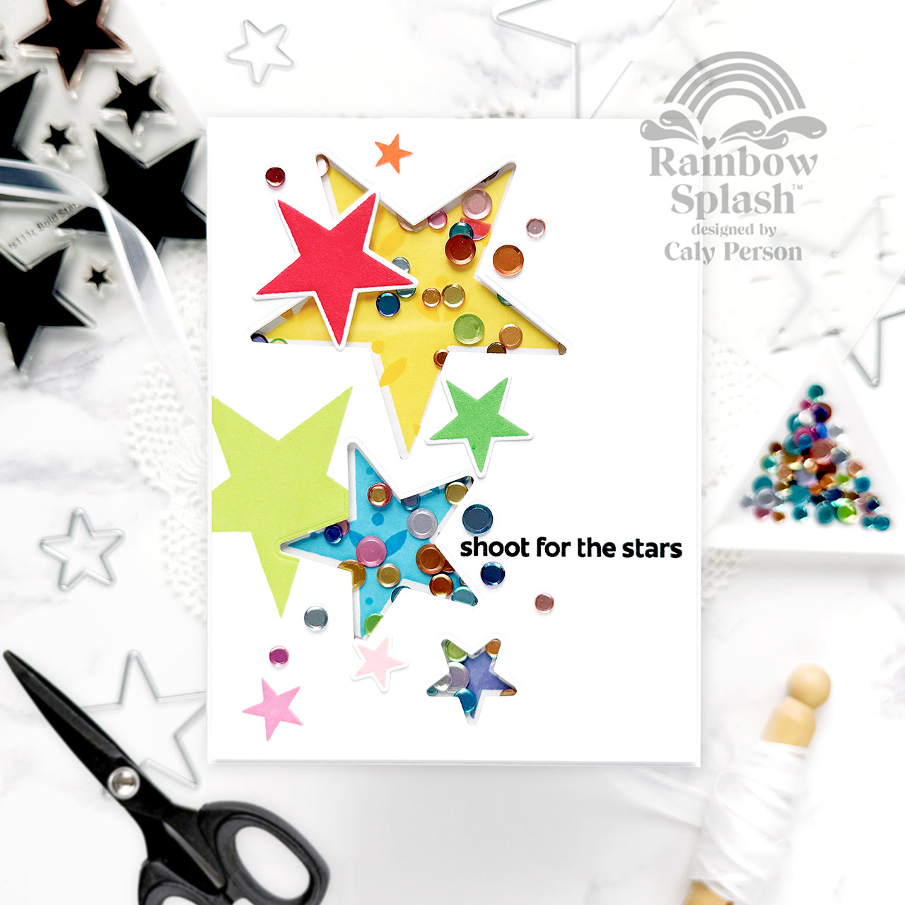 Rainbow Splash Metallic Rainbow Embellishment Mix rs0925 Encouragement Card | color-code:ALT02