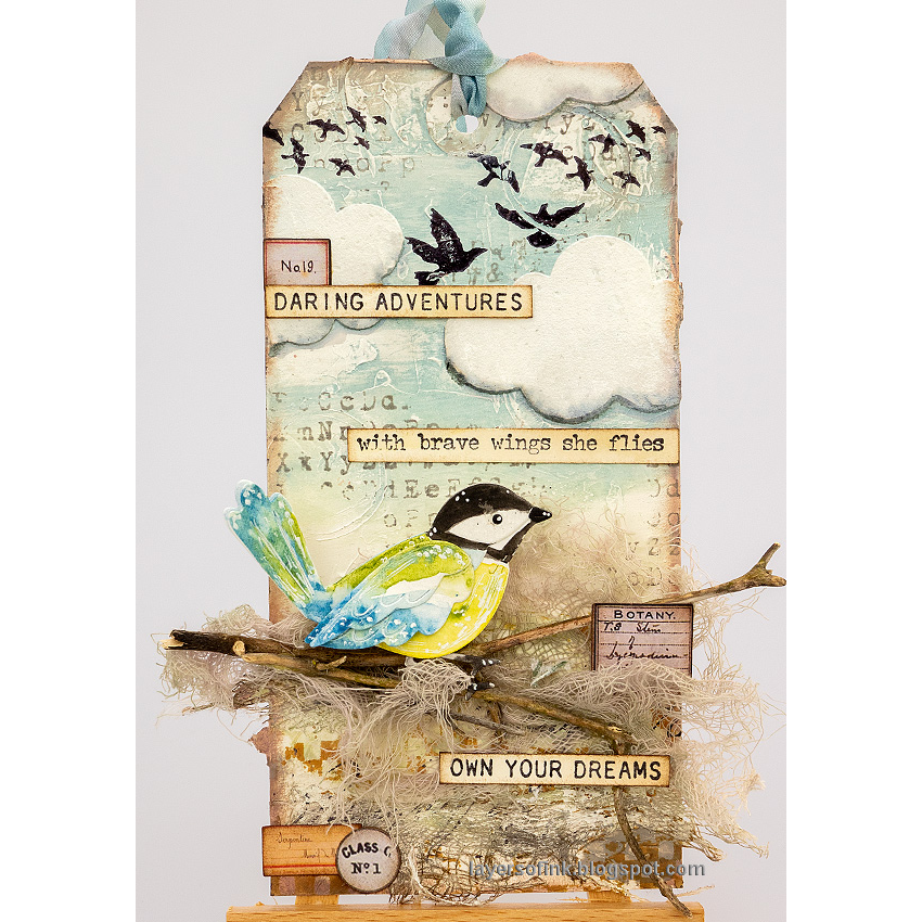 Simon Says Stamp! Simon Says Stamp LAYERED BIRDIE Wafer Die s761 Mixed Media Tag | color-code:ALT01