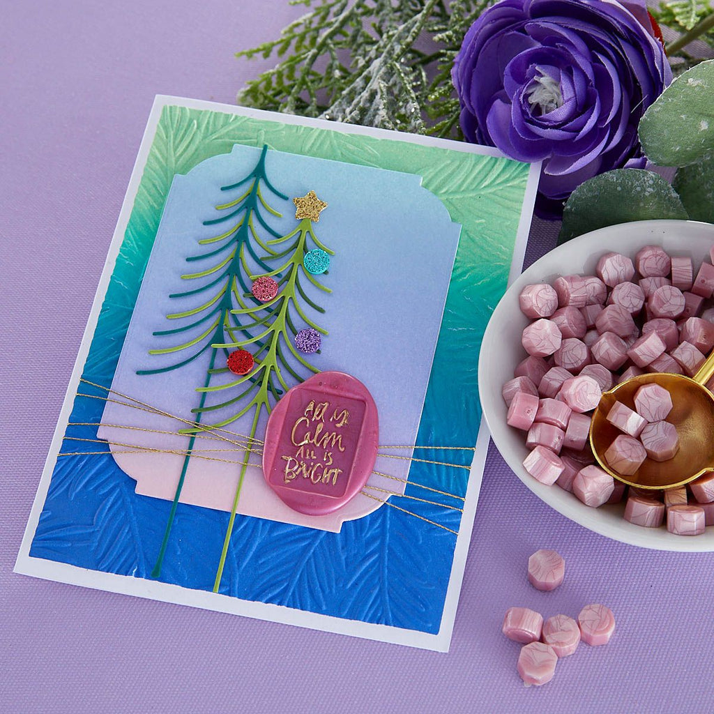 e3d-061 Spellbinders Evergreen 3D Embossing Folder all is calm