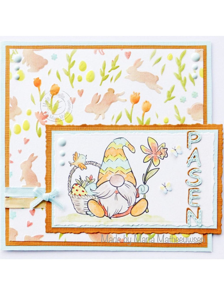Nellie's Choice Background Rabbits & Tulips Stencil mms4k-043 easter