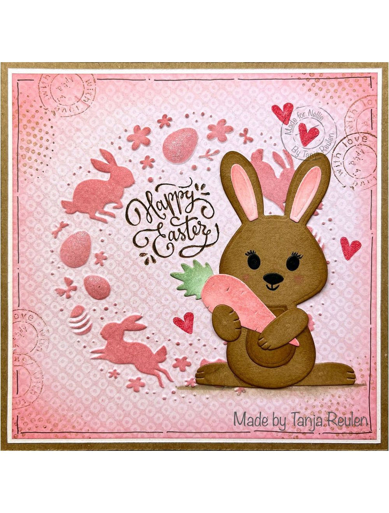 Nellie's Choice Easter Wreath Stencil mms4k-045 bunny