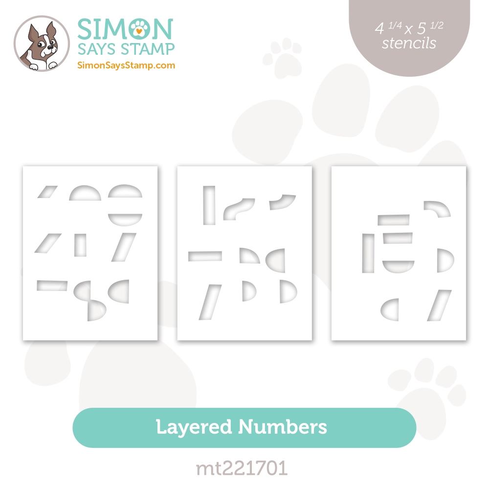 Simon Says Stamp Stencils Layered Numbers mt221701 Stamptember