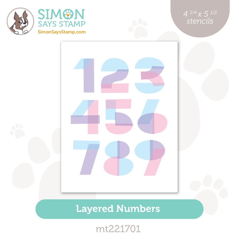 Simon Says Stamp Stencils Layered Numbers mt221701 Stamptember