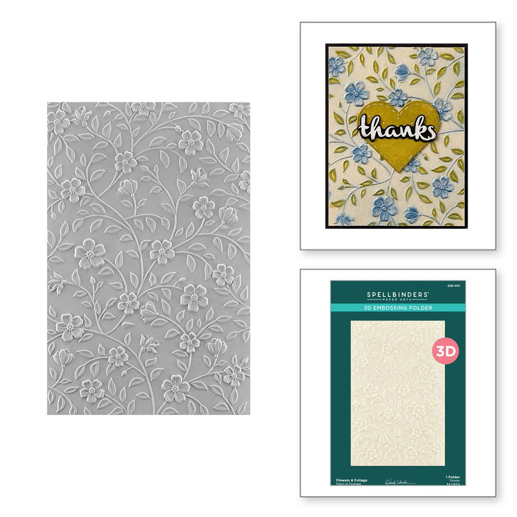 e3d-074 Spellbinders Flowers and Foliage 3D Embossing Folder product image