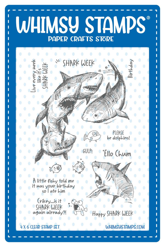 Whimsy Stamps Shark Week Clear Stamps CWSD452