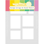 Waffle Flower Postage Collage A6 Blocks Stencil 421581
