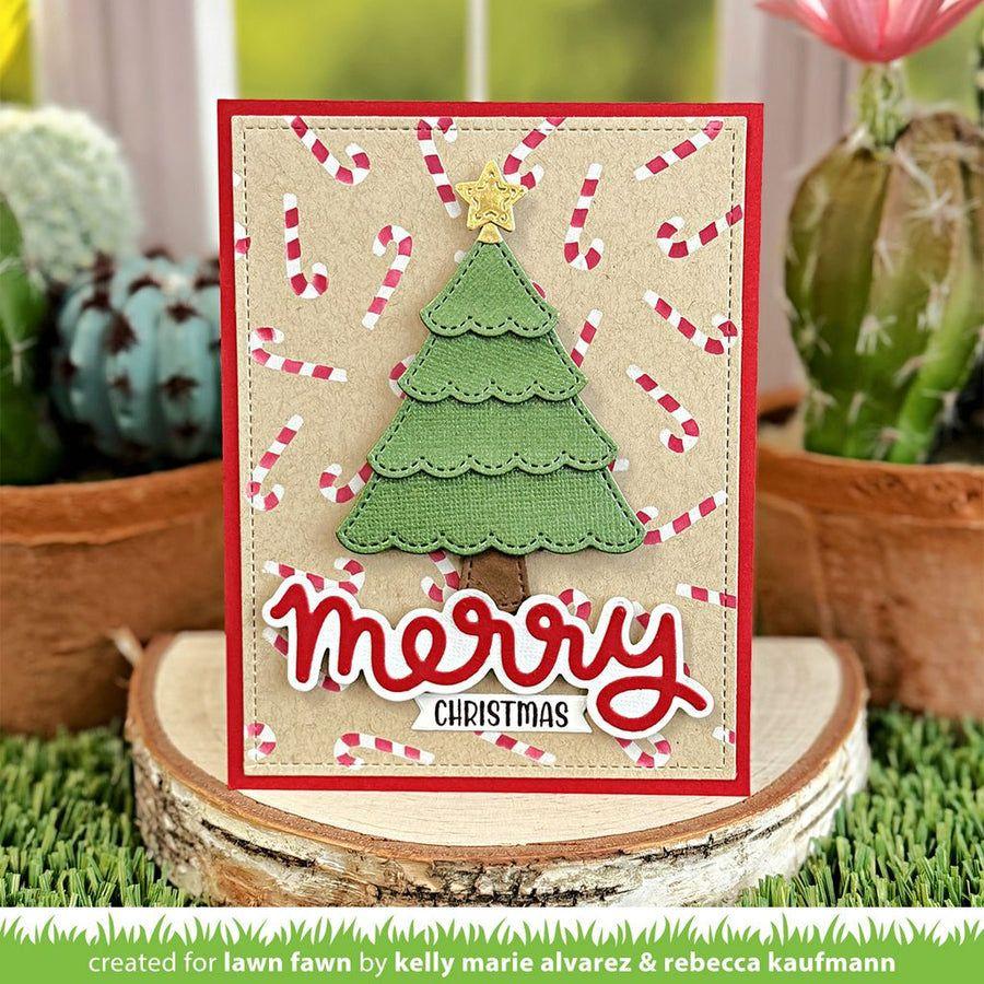 Lawn Fawn Candy Cane Background Stencils lf3535 Merry Christmas