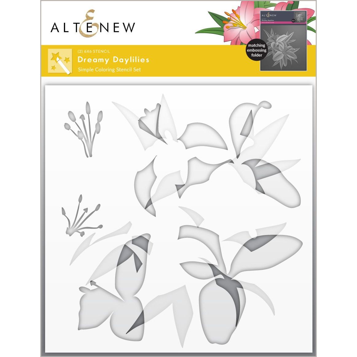 Altenew Dreamy Daylilies Simple Coloring Stencil Set ALT7967
