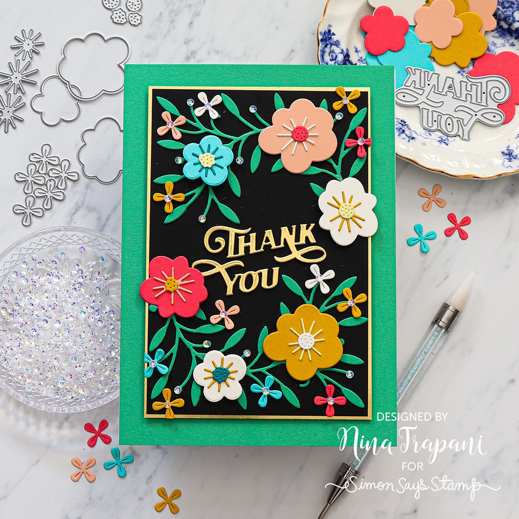 Simon Says Stamp Showboat Thank You Wafer Dies s1027 Happy Camper Thank You Card | color-code:ALT04