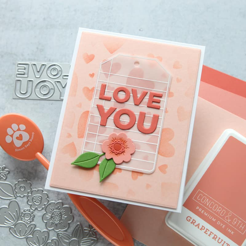 CZ Design Stamp And Dies Noted Tag Smitten Love Card | color-code:ALT01