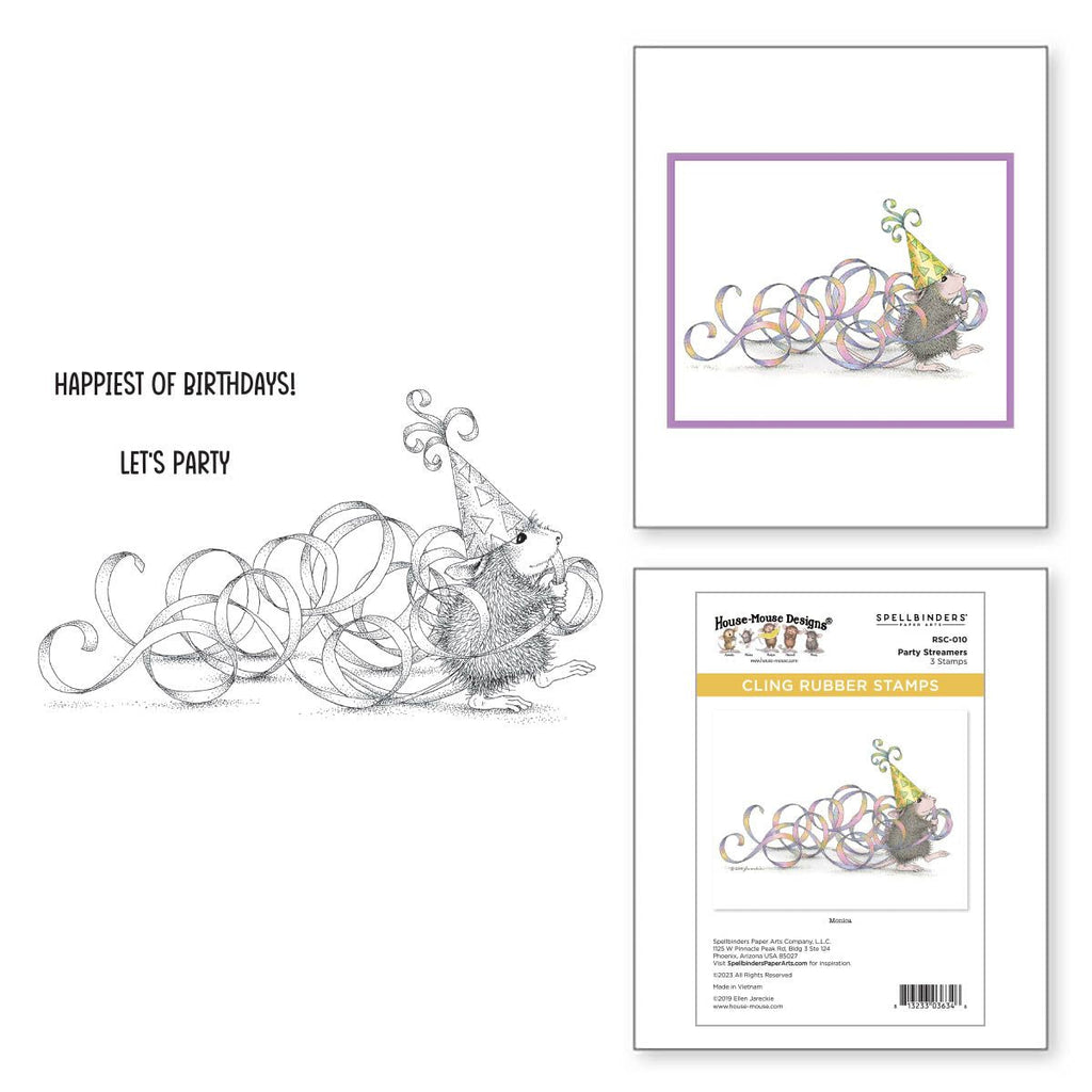 rsc-010 Spellbinders Party Streamers Cling Rubber Stamps product image