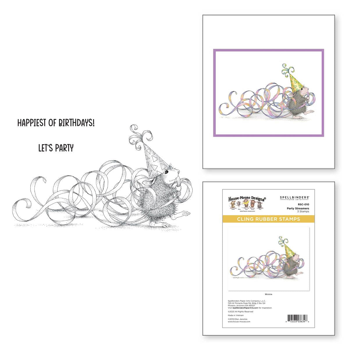 rsc-010 Spellbinders Party Streamers Cling Rubber Stamps product image