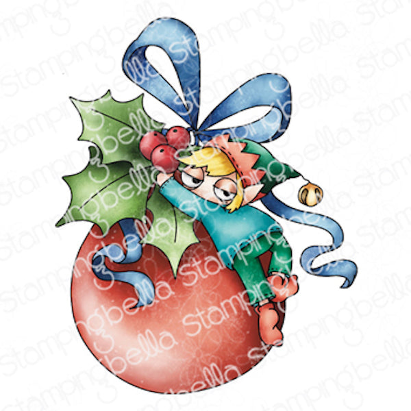 Stamping Bella Oddball Christmas Ornament Elf Cling Stamp eb1262