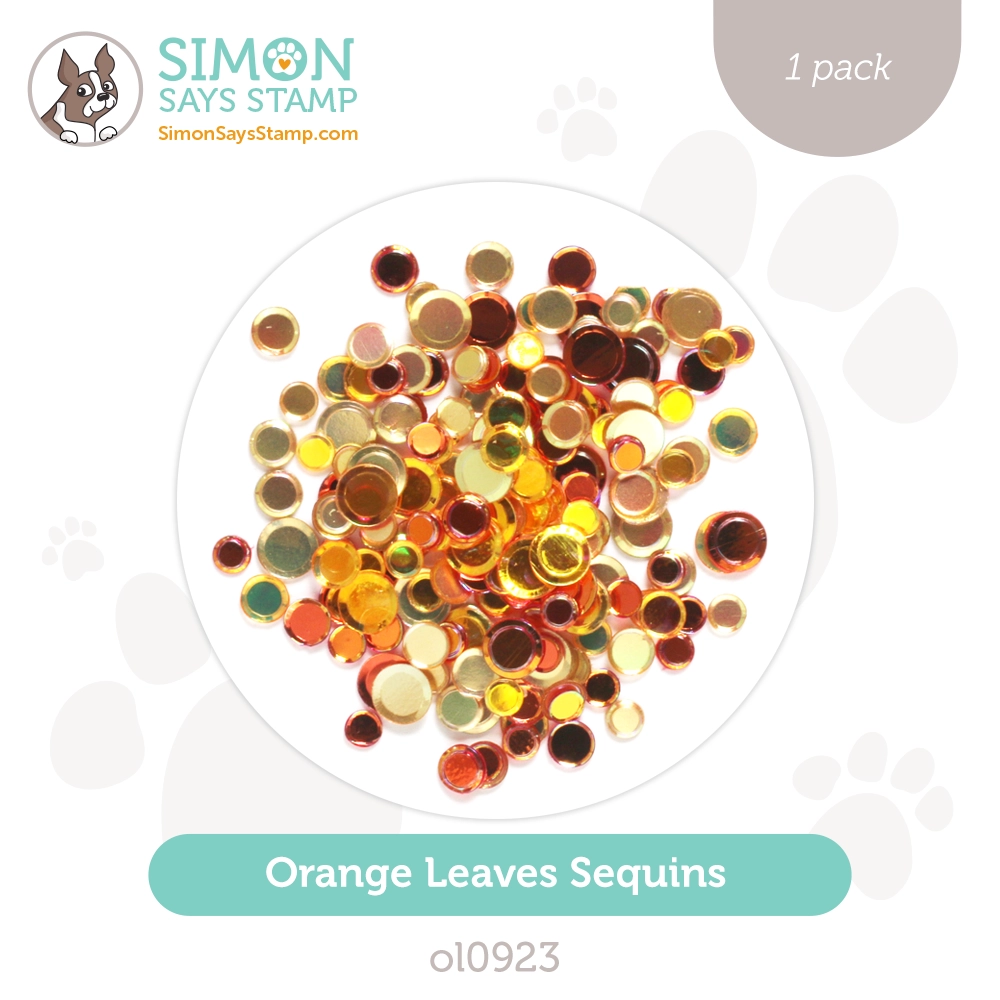 Simon Says Stamp Sequins Orange Leaves ol0923 Stamptember
