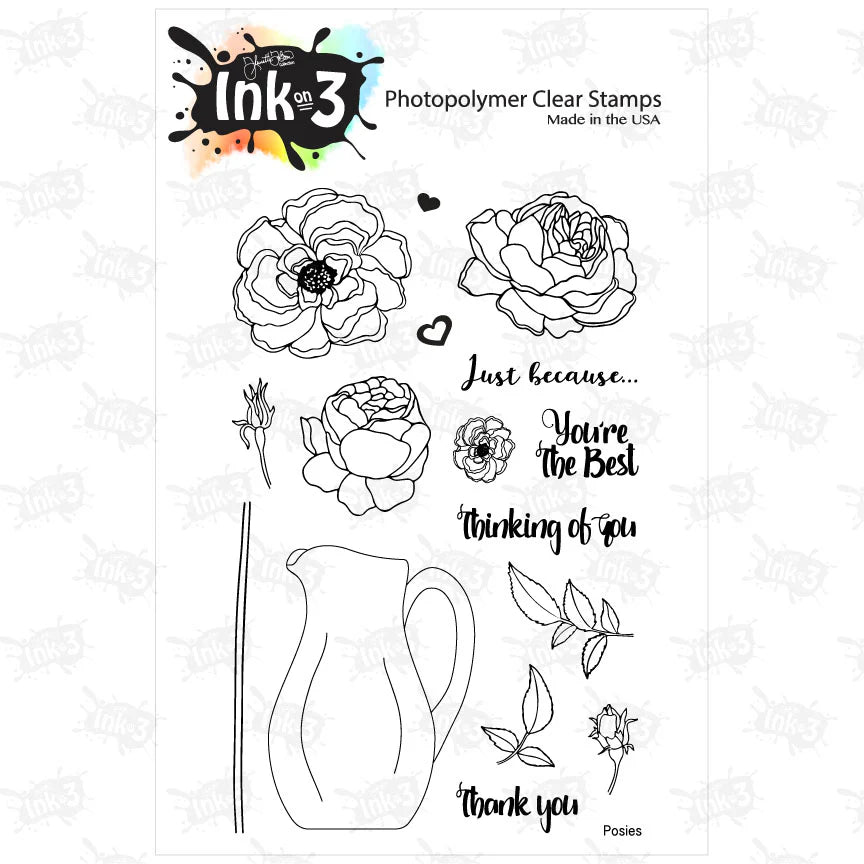 Inkon3 Posies Clear Stamps
