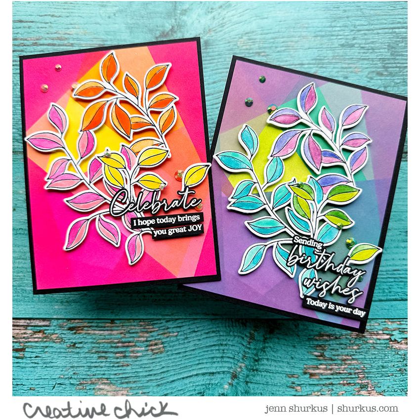 Pinkfresh Studio Overlapping Geometrics Stencil Set 242524 Vibrant Celebration Cards | color-code:ALT02