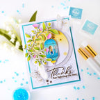 Pinkfresh Studio Lantern Botanicals Stencil Set 219724 Thanks For Lighting The Way Card | color-code:ALT01