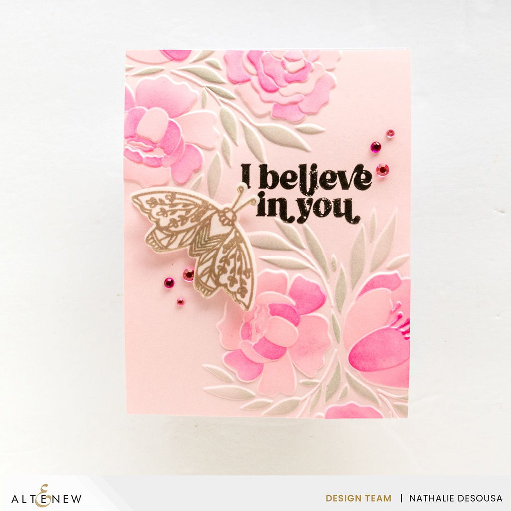 Altenew Floral Moths Hot Foil Plate alt8464 i believe in you