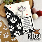 Riley And Company Funny Bones Feta Cheese Cling Rubber Stamp rwd-1155 Cat