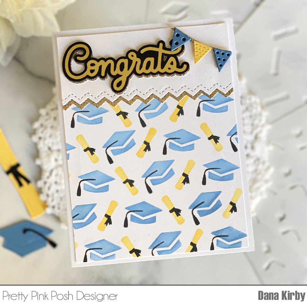 Pretty Pink Posh Graduation Mug Additions Dies congrats