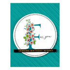 bp-129 Spellbinders Floral F and Sentiment Press Plates green background