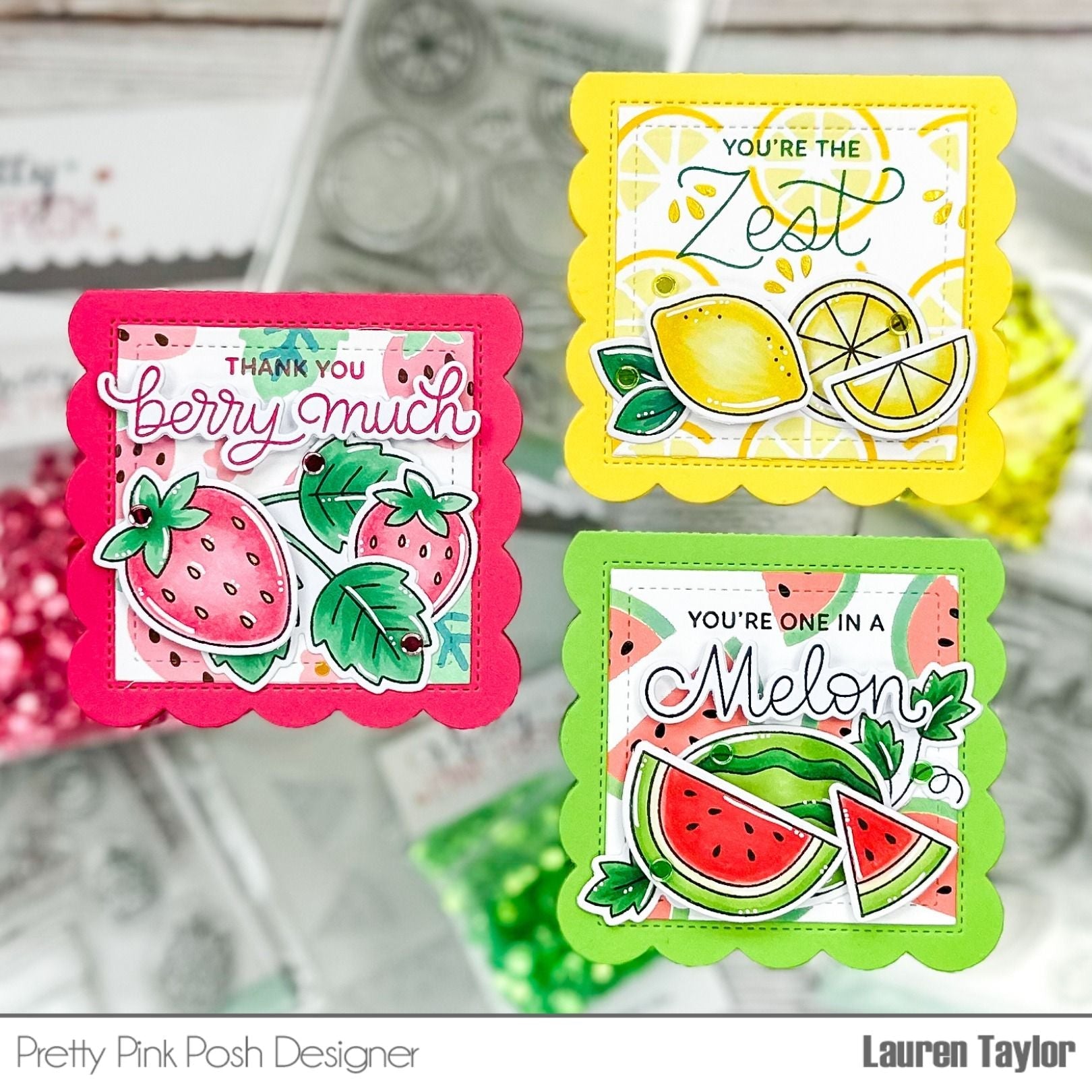 Pretty Pink Posh Mini Scallop Card Dies Fruit