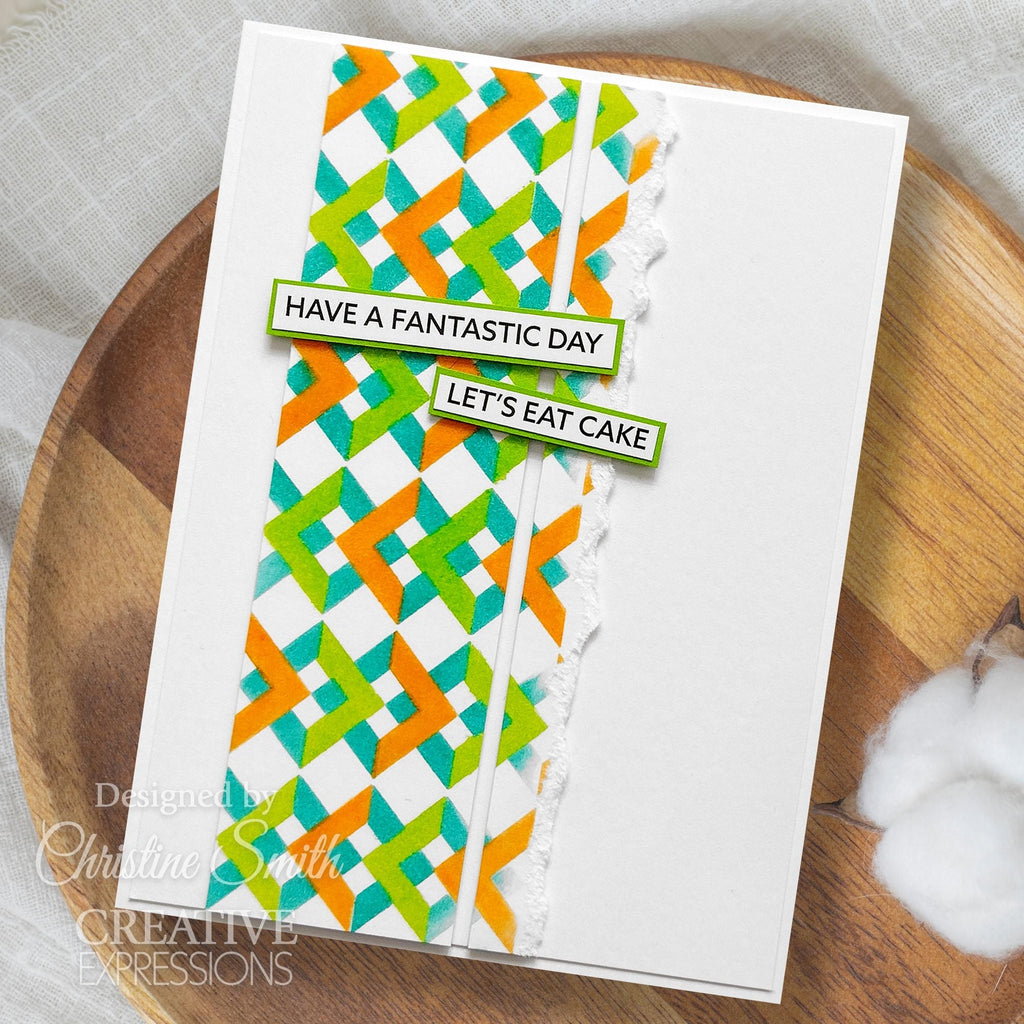 Creative Expressions Interlocking Squares Mini Stencils cemlsint let's eat cake