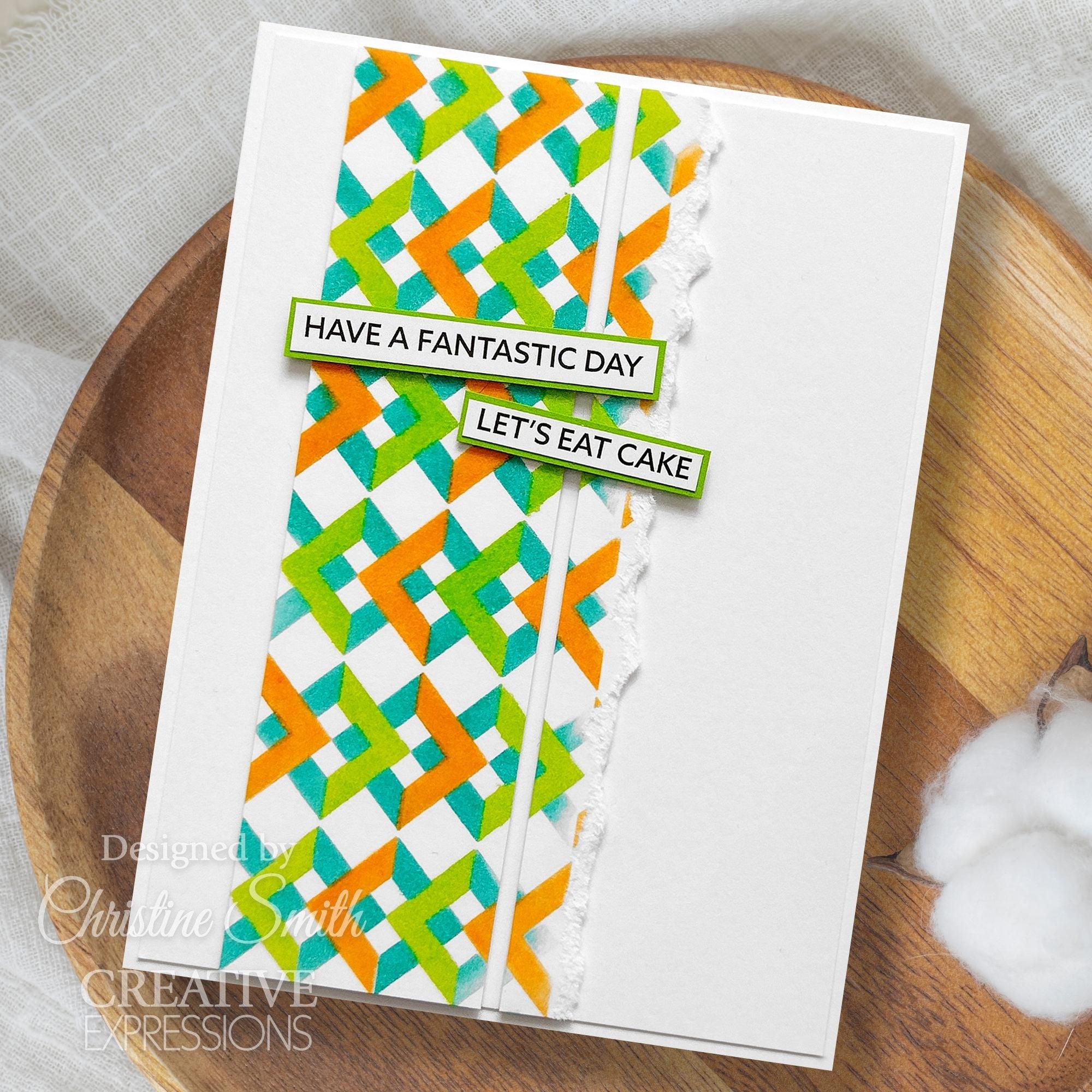 Creative Expressions Interlocking Squares Mini Stencils cemlsint let's eat cake